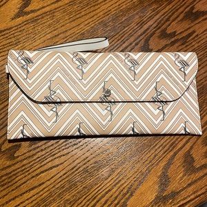Henri Bendel Beige Flamingo Clutch